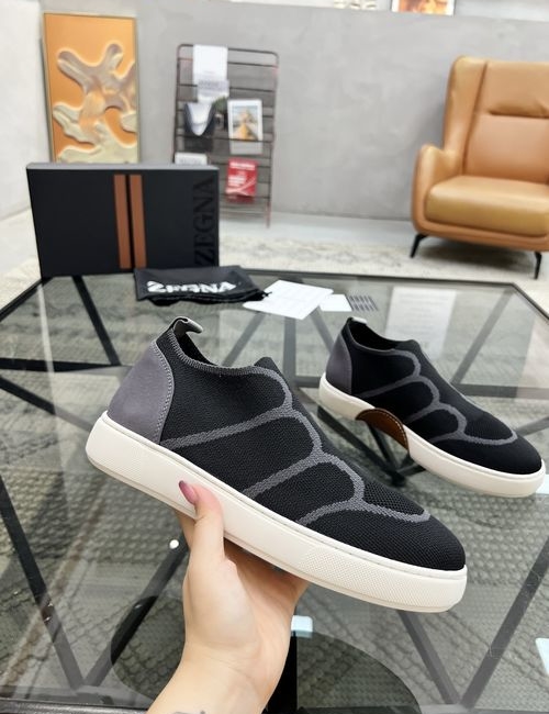 Zegna Knit Fabric Slip On Casual Sneakers