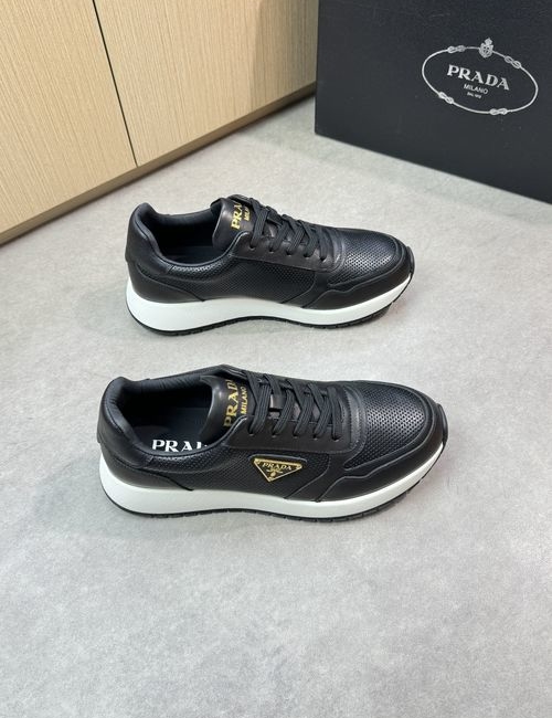 Prada Perforated Nappa Leather Casual Sneakers