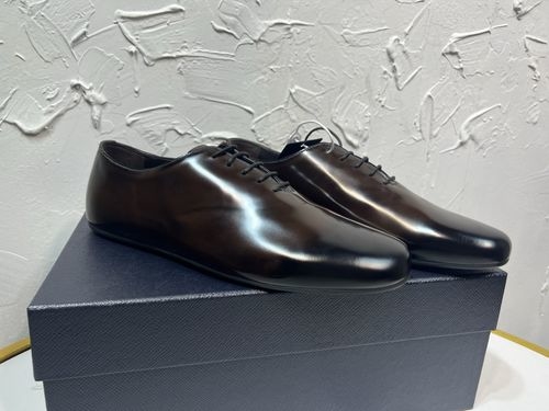 Prada Shuffle Double Buckle Monk Leather Shoes