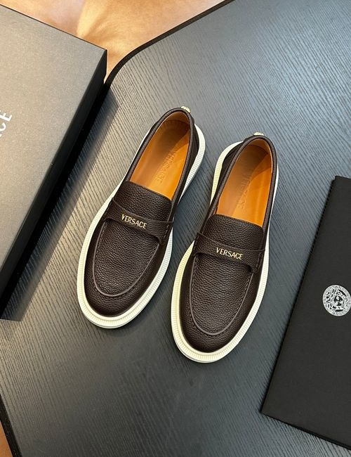 Versace Leather Casual Sneakers With Rubber Sole