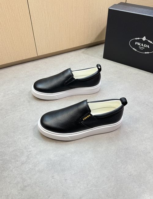 Prada Genuine Leather Slip-on Casual Sneakers
