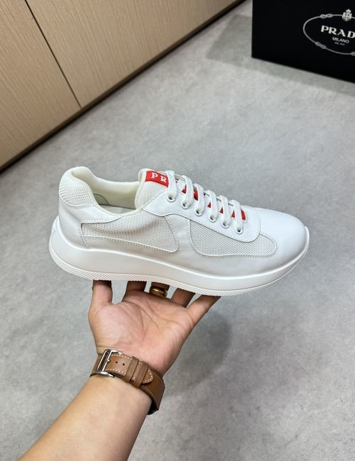 Prada Patent Leather Canvas Casual Sneakers