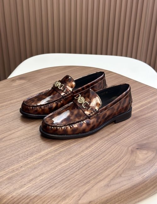 Versace Greek Key Pattern Leather Sole Dress Shoes