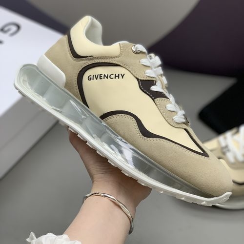 Givenchy Color-blocked Hollow Leather Casual Shoes Logo Retro Sole