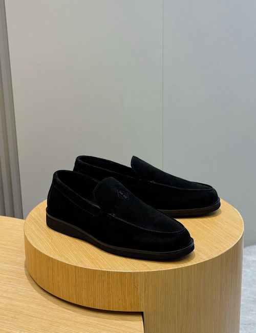 Hermes Job Loafers Suede Goatskin H Upper Shoes