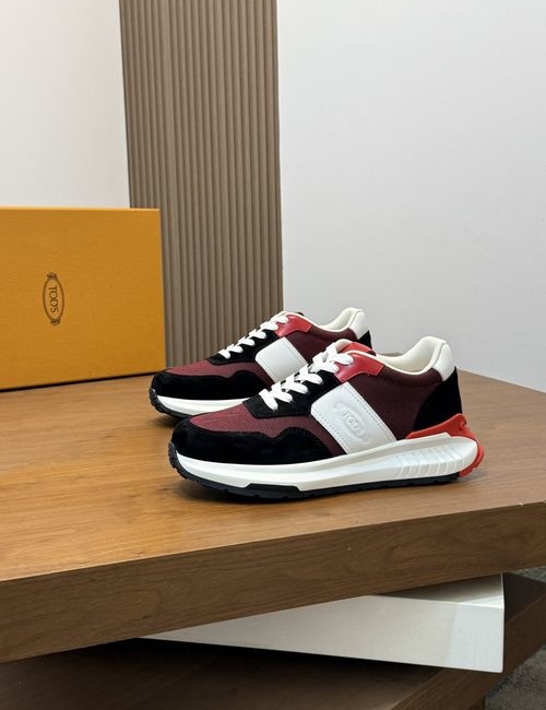 TODS Silk Cowhide Stitching Casual Sneakers