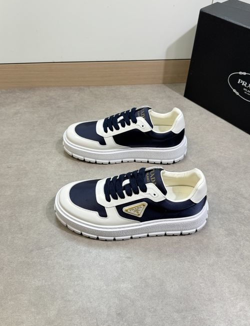 Prada Patent Leather Canvas Casual Sneakers