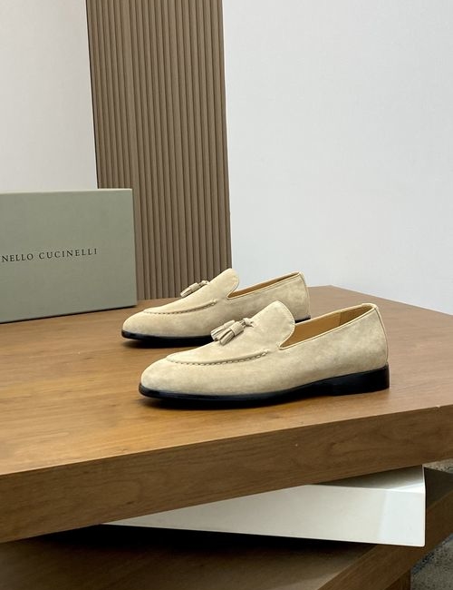 Brunello Cucinelli BC Suede Leather Loafer Shoes