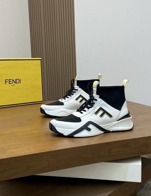 Fendi High-top Calfskin Casual Sneakers