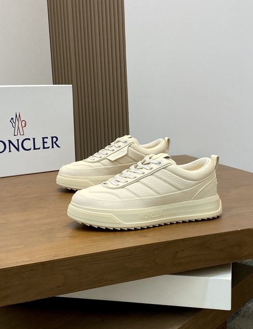 Moncler Leather Canvas Casual Sneakers With TPU Sole