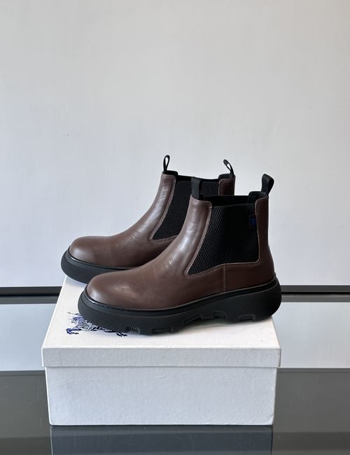 Burberry High-top Chelsea Boots With Plaid Band