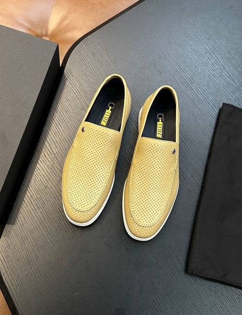 Zilli Handmade Grained Calfskin Casual Shoes
