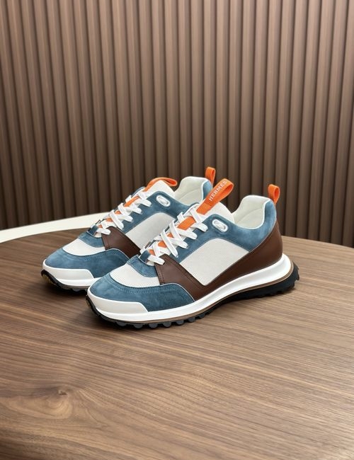 Hermes Suede Leather Mesh Casual Sneakers With Air Sole