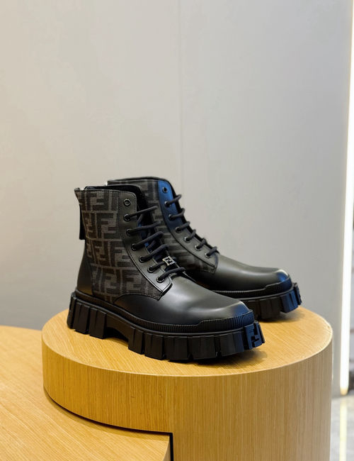 Fendi FF Eclissi Embossed Leather Shoes