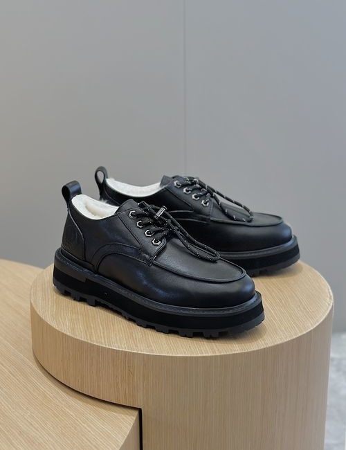 Moncler Peka City Leather Derby Shoes With Rubber Sole