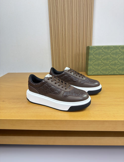 Gucci Premium Casual Sneakers Napa Grained Leather Upper