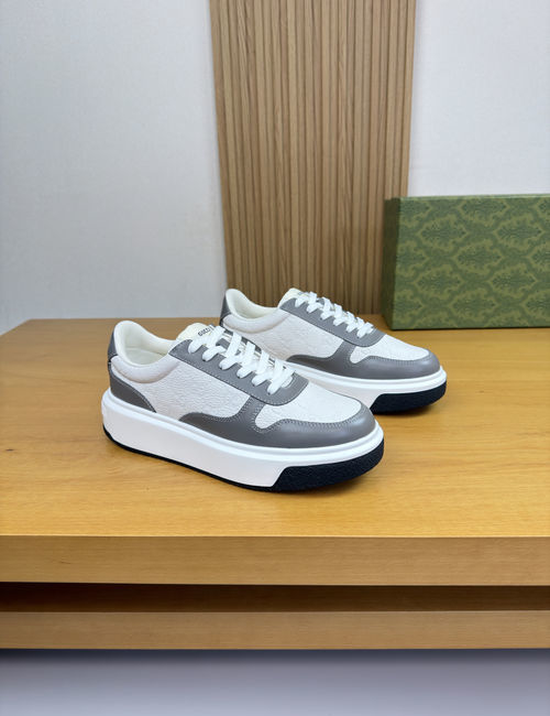 Gucci Premium Casual Sneakers Napa Grained Leather Upper