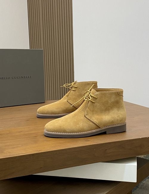 Brunello Cucinelli BC Suede Leather Chelsea Ankle Boots