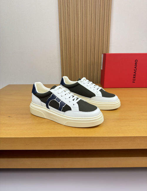Ferragamo Premium Cowhide Casual Sneakers With Light Soles