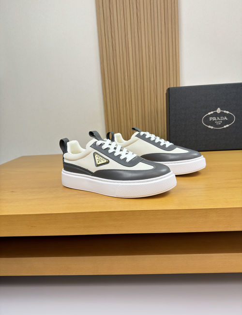 Prada Nappa Leather Canvas Casual Sneakers