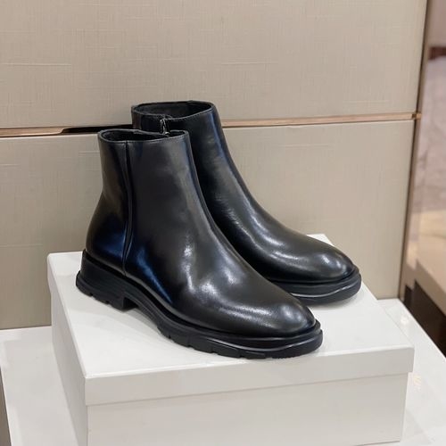 McQueen Premium Leather Ankle Boots