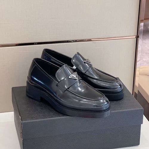 Prada Minimalist Leather Derby Shoes With TPU Sole