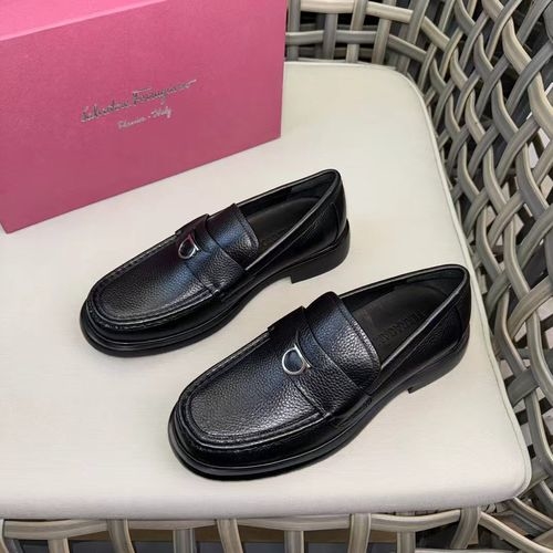 Ferragamo Leather Dress Shoes Hand-stitched Comfortable