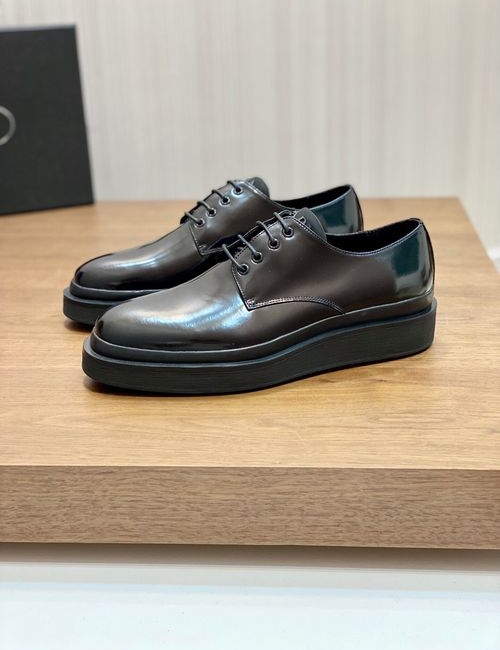 Prada Brogue Carved Thick Sole Derby Shoes
