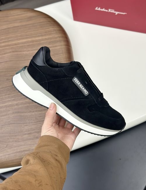 Ferragamo Stitched Leather Casual Shoes