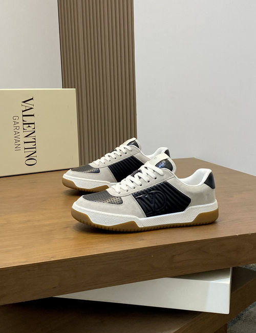 Valentino Rivet Decor Suede Leather Sneakers