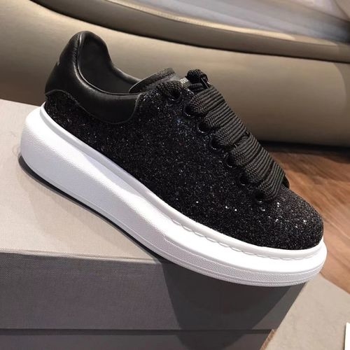 McQueen Satin Cowhide Casual Sneakers With Original Outsole