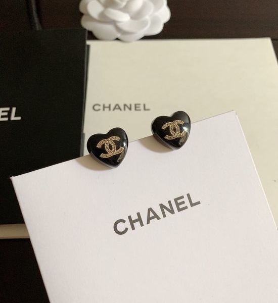 Chanel New Heart Shape Stud Earrings