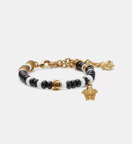 Versace Medusa Head Beaded Chain Bracelet