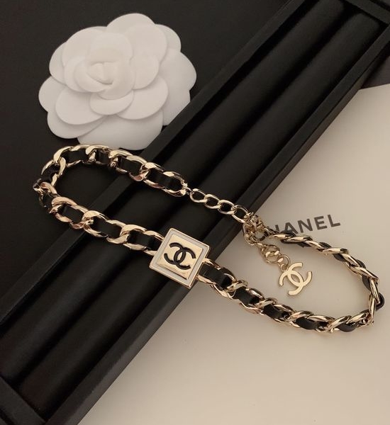 Chanel Stylish Square Leather Necklace