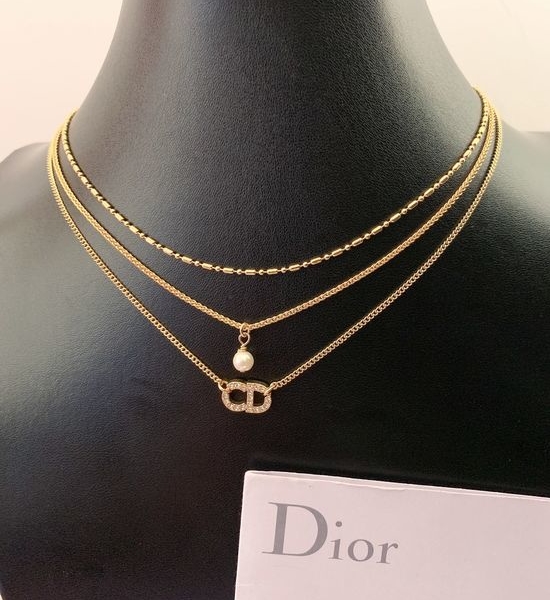 Christian Dior CD Multi Element Layered Necklace