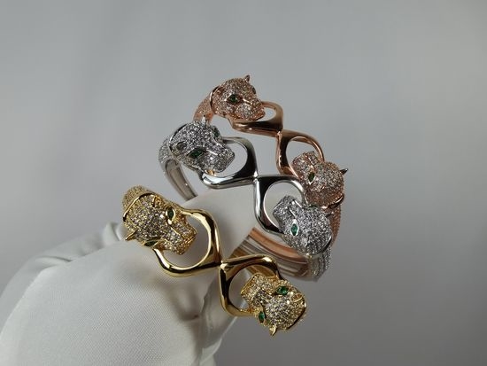 Cartier Double Leopard Head Full Diamond Bracelet