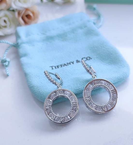Tiffany & Co. Diamond Encrusted Hoop Earrings Elegant Jewelry