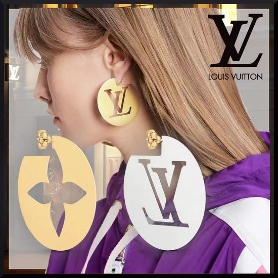 Louis Vuitton LV Hollow-out Floral Hoop Earrings