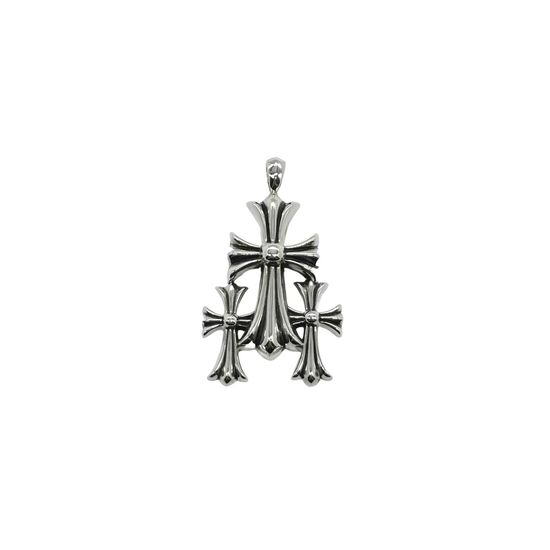 Chrome Hearts Vintage Layered Cross Pendant Necklace