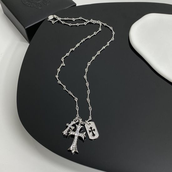 Chrome Hearts Vintage Cross Metal Chain Necklace