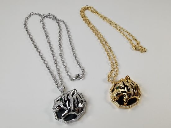 Cartier Bold Chain Leopard Pendant Necklace