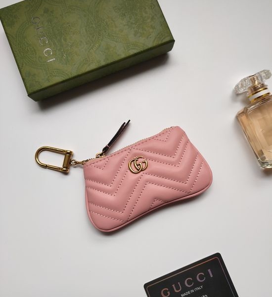 Gucci Cowhide Embroidered Card Coin Purse