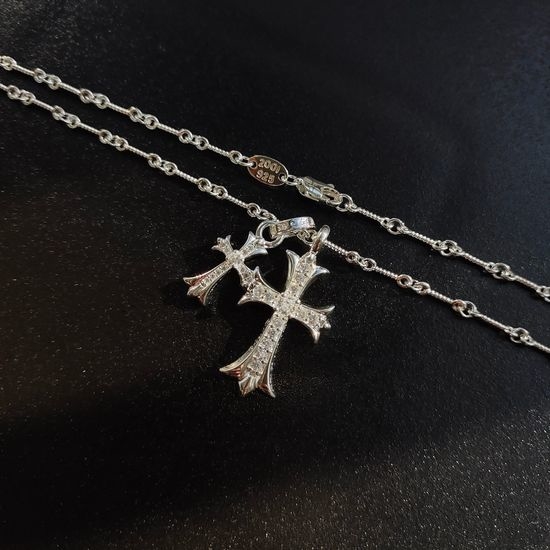 Chrome Hearts Plated Diamond Pendant Necklace