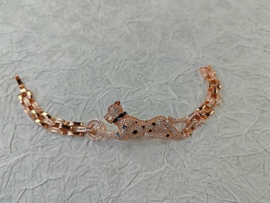 Cartier Pave Diamond Emerald Leopard Bracelet