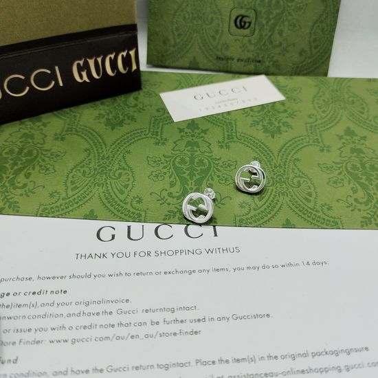 Gucci Engraved Pattern Rivet Stud Earrings