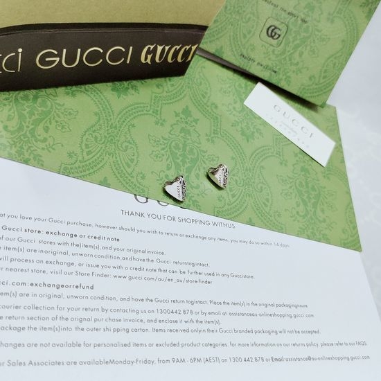 Gucci Heart Shape Patterned Earrings