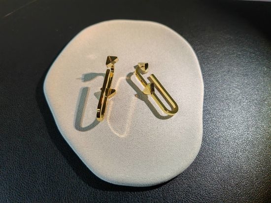 Prada Minimalist Rectangular Gold Earrings