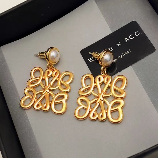 Loewe Tassel Pearl Stud Earrings Classic Design