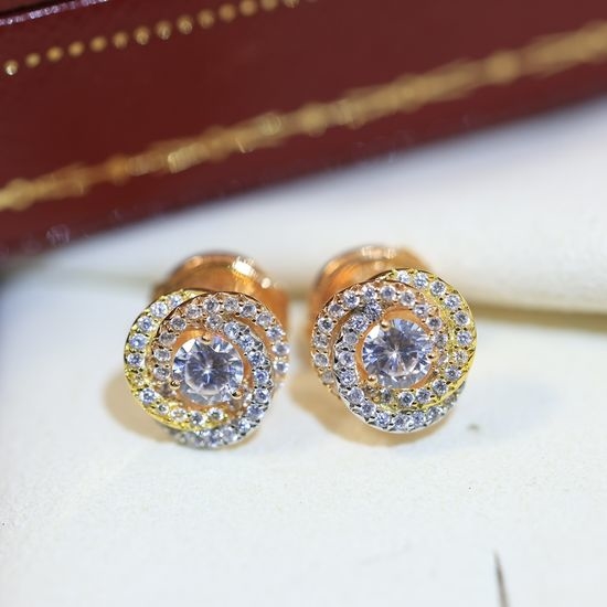 Cartier Sterling Silver Three Color Hoop Earrings