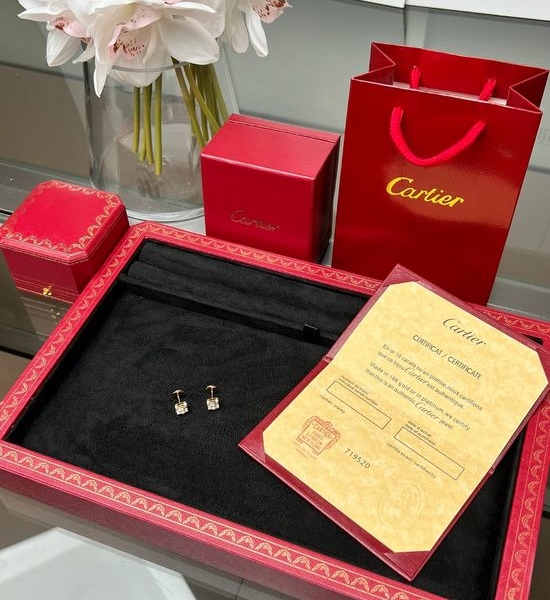 Cartier Sparkling 1 Carat Diamond Stud Earrings
